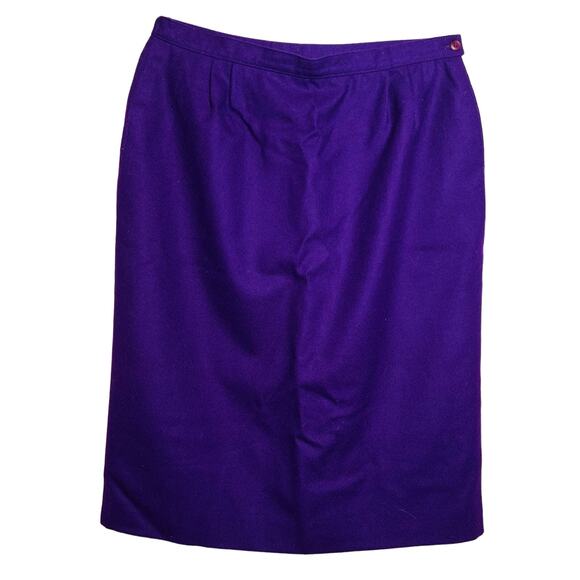 Pendleton Size 12 Purple Wool A Line Pencil Skirt Vintage 80s Lined Side Button - Picture 10 of 10